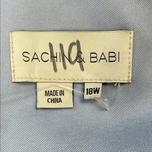 New Sachin & Babi Pryce Crystal Strap Detail Vertical Stretch Mikado Column Gown - Picture 9 of 16